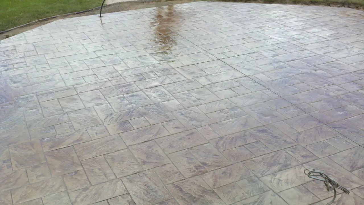Stamped slab after sealing