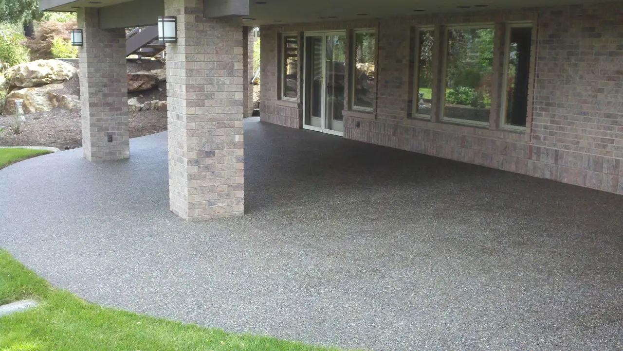 Exposed aggregate covered patio